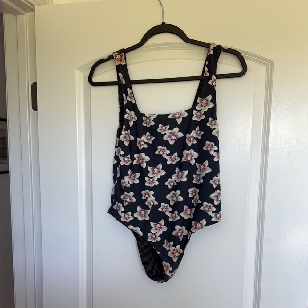 Acacia Swimwear Blue and White One Piece Swimsuit